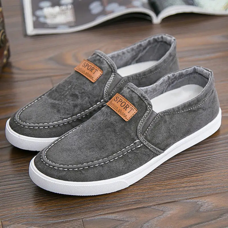 Spring Sports Casual Shoes Men’s Shoes One Pedal Canvas Shoes - Grey / 38