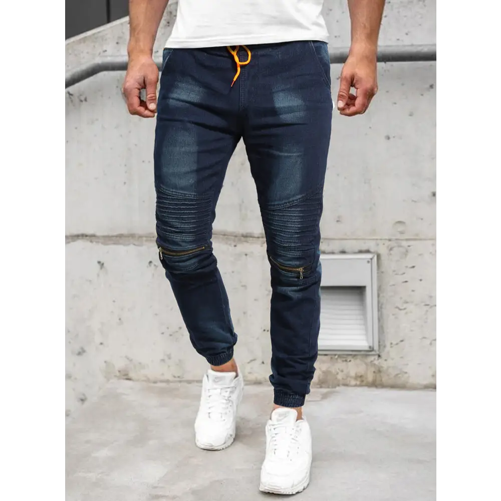 Spring Trend Denim Trousers Men - Dark Blue / M