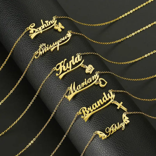 Stainless Steel Customized Various Sign Name Necklace Custom Butterfly Heart Nameplate For Women Girls Christmas Gift Beyond Trends Hub