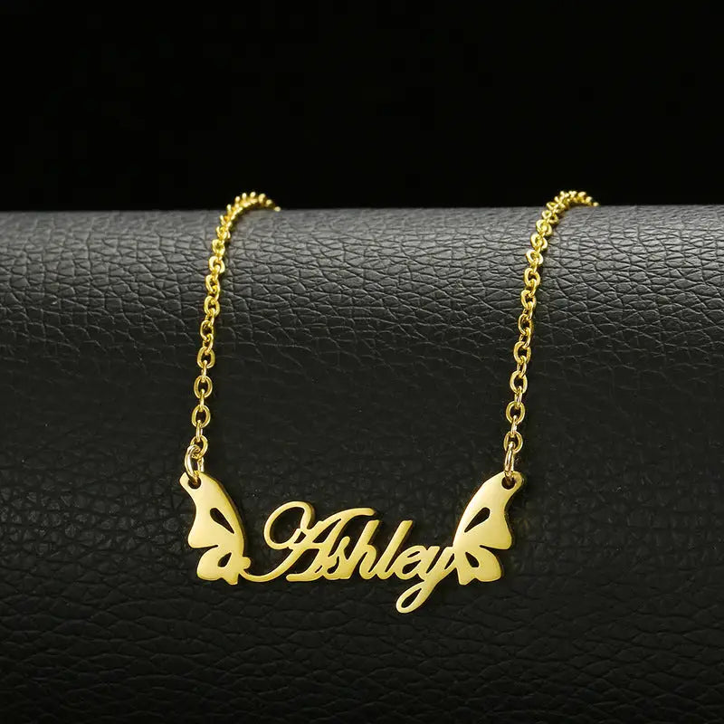 Stainless Steel Customized Various Sign Name Necklace Custom Butterfly Heart Nameplate For Women Girls Christmas Gift Beyond Trends Hub
