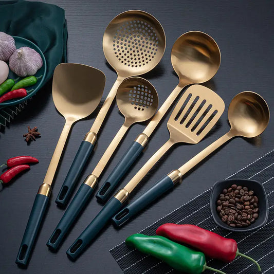 Stainless Steel Emerald Gold-plated Kitchenware Set Beyond Trends Hub