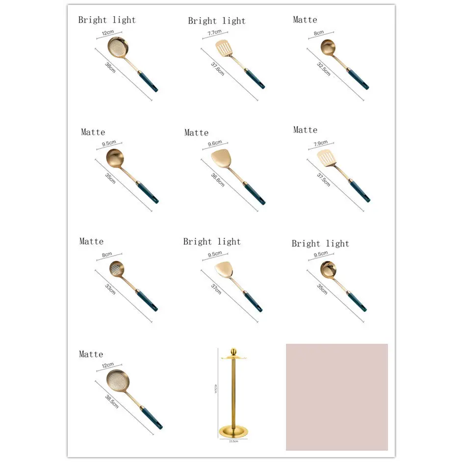 Stainless Steel Emerald Gold-plated Kitchenware Set Beyond Trends Hub
