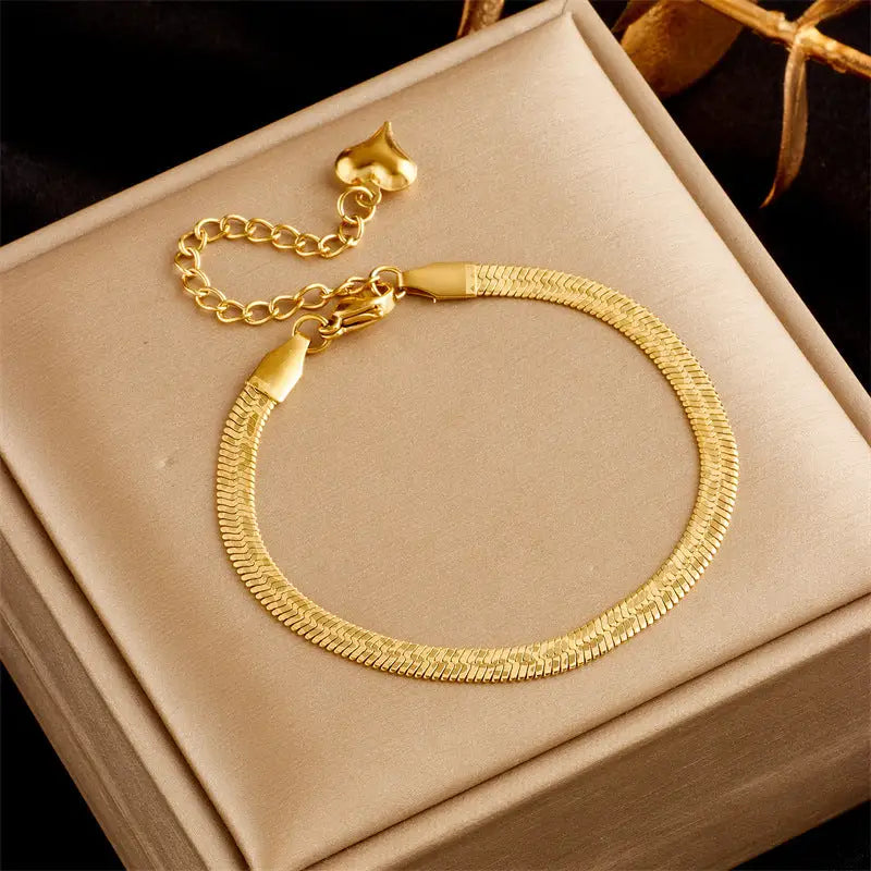 Stainless Steel Gold Plated Punk Fashion Double Layer Bracelet For Women Girl Snake Chain Party Luxury Jewelry Beyond Trends Hub