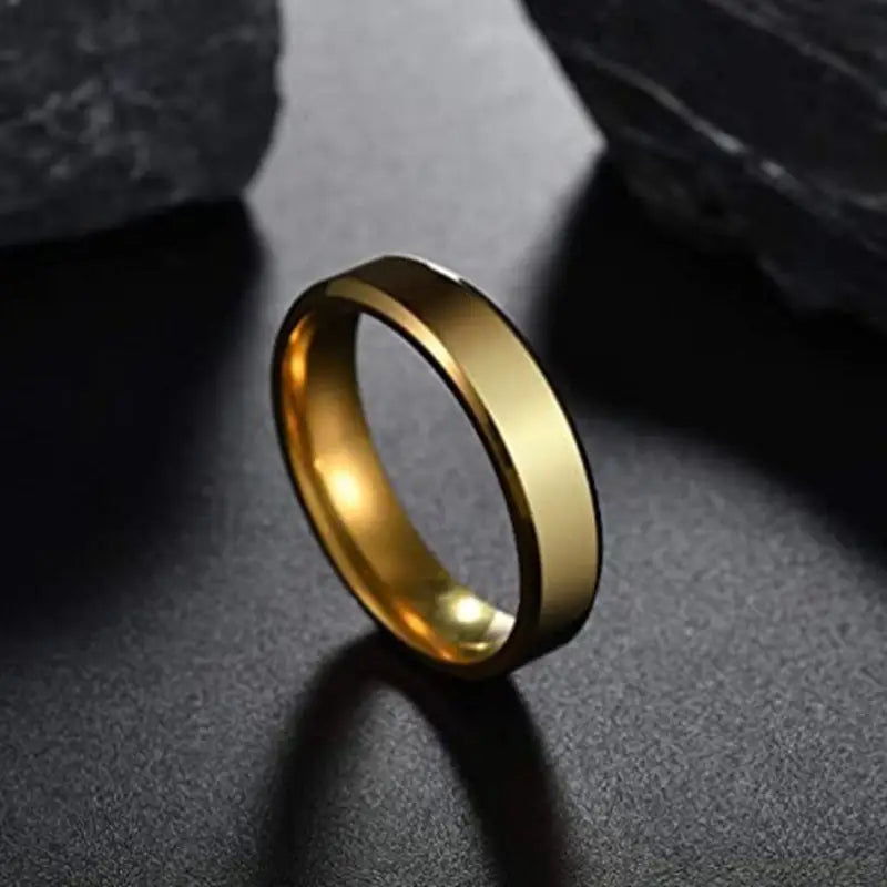 Stainless Steel Ring for Women Men Fashion Gold Color Finger Rings Wedding Band Jewelry Gift Beyond Trends Hub