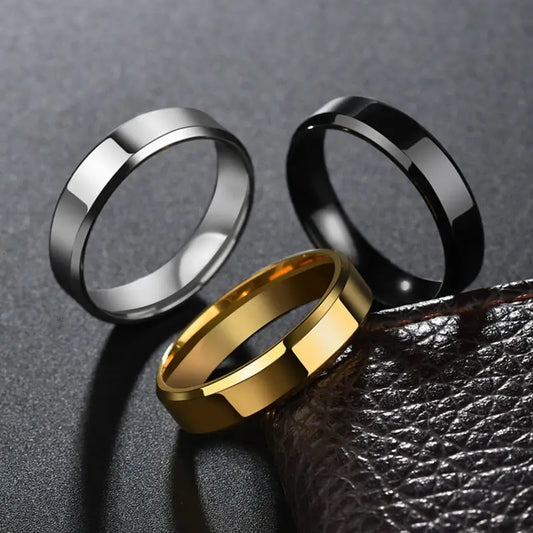 Stainless Steel Ring for Women Men Fashion Gold Color Finger Rings Wedding Band Jewelry Gift Beyond Trends Hub