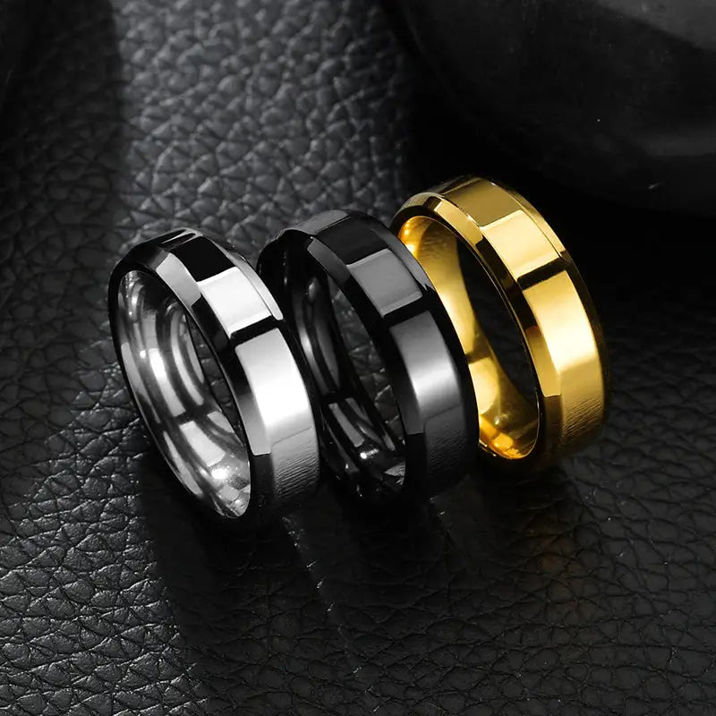 Stainless Steel Ring for Women Men Fashion Gold Color Finger Rings Wedding Band Jewelry Gift Beyond Trends Hub