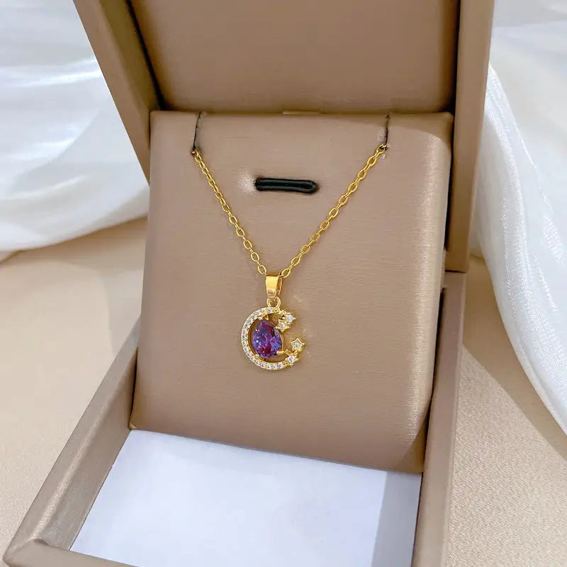 Stainless Steel Starry Sky Planet Astronaut Necklace For Women Light Luxurious Temperament Star Metal Chain Jewelry Gift Beyond Trends Hub