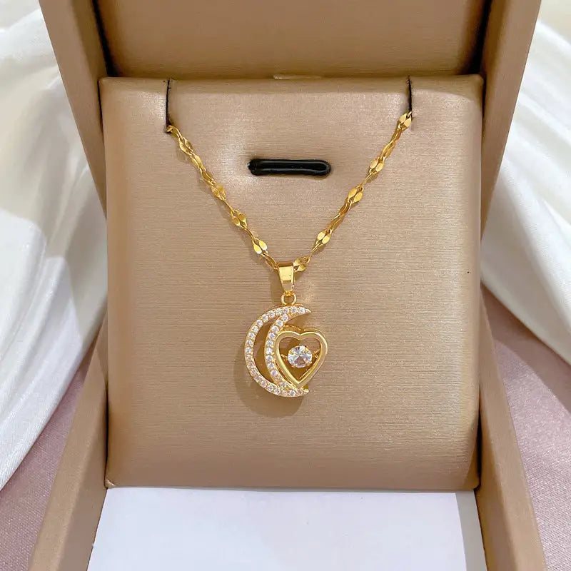 Stainless Steel Starry Sky Planet Astronaut Necklace For Women Light Luxurious Temperament Star Metal Chain Jewelry Gift Beyond Trends Hub