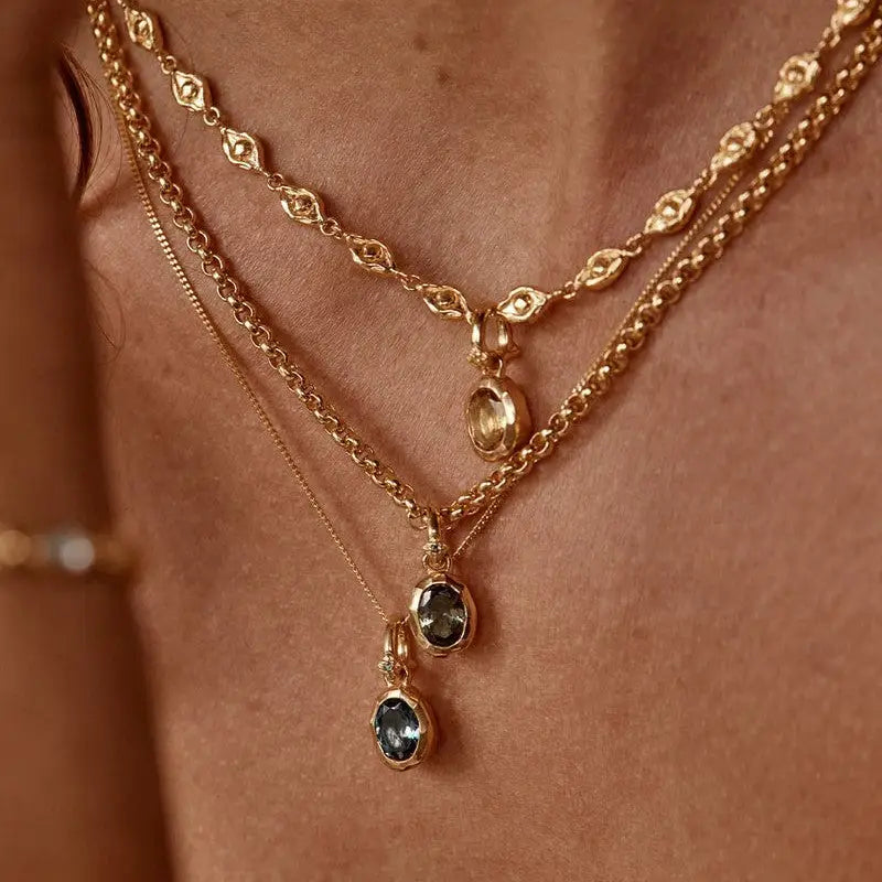 Stainless Steel Twelve Birthday Stone Necklace 12 Birthday Stone Love Pendant Moon Stone Women's Gift Jewelry Beyond Trends Hub