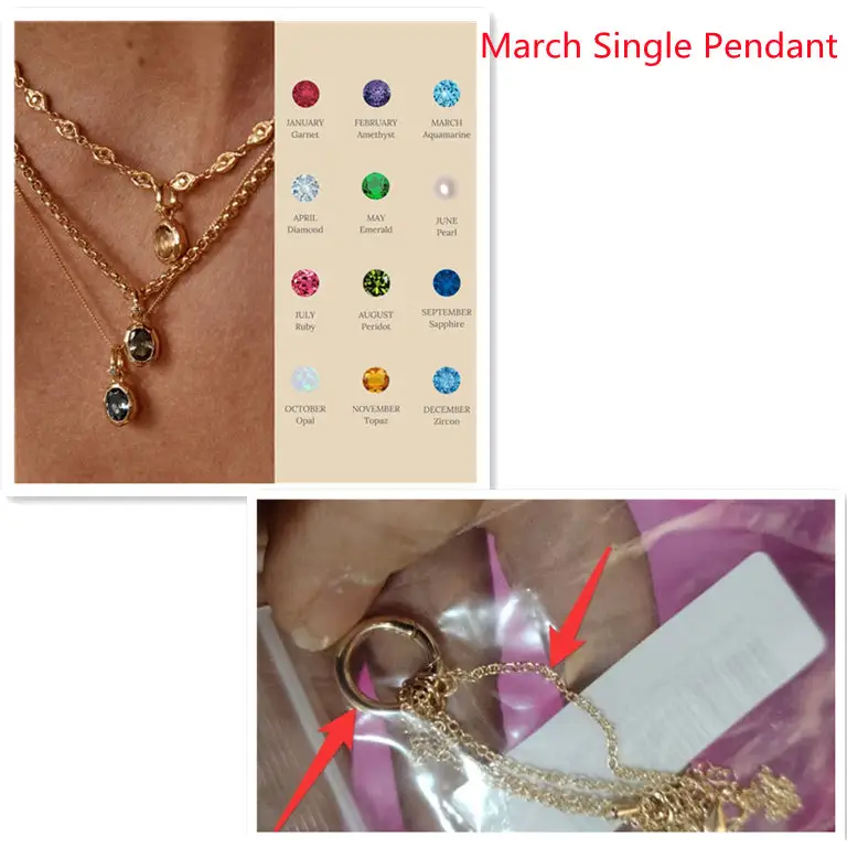 Stainless Steel Twelve Birthday Stone Necklace 12 Birthday Stone Love Pendant Moon Stone Women's Gift Jewelry Beyond Trends Hub