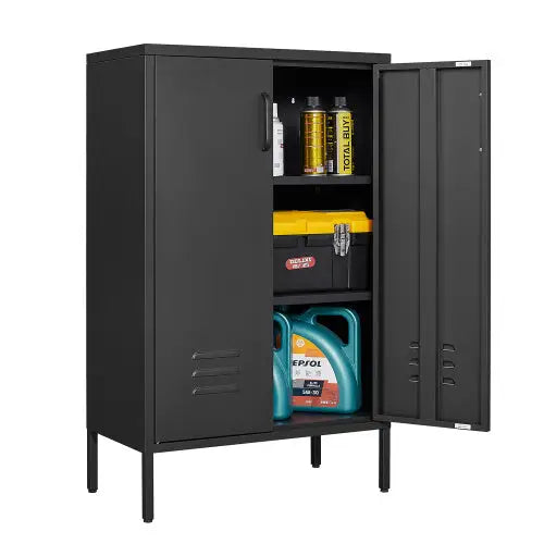 Steel Storage Cabinets For Living Rooms Kitchens Bedrooms - Black - 5