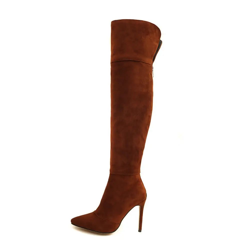 Stiletto Heel Pointed Toe 32-46 Size Over The Knee Boots Beyond Trends Hub
