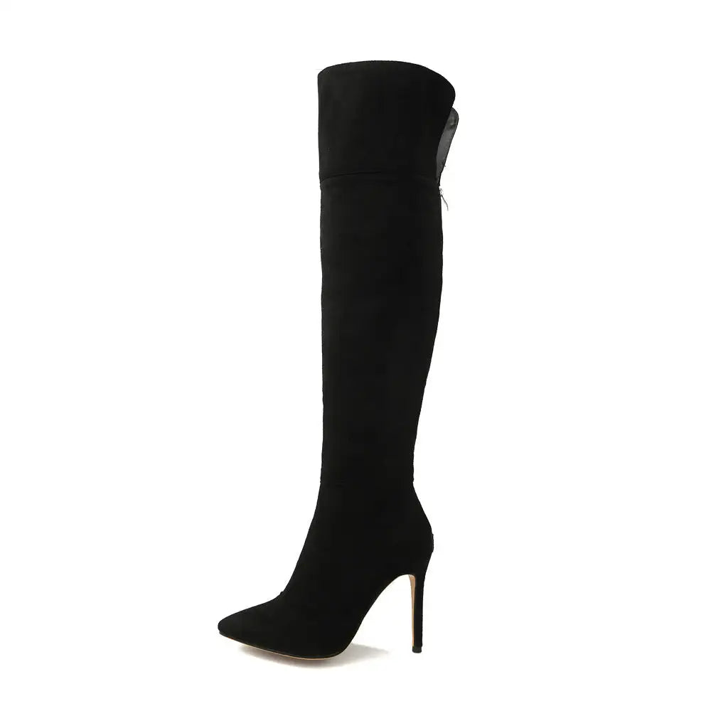 Stiletto Heel Pointed Toe 32-46 Size Over The Knee Boots Beyond Trends Hub