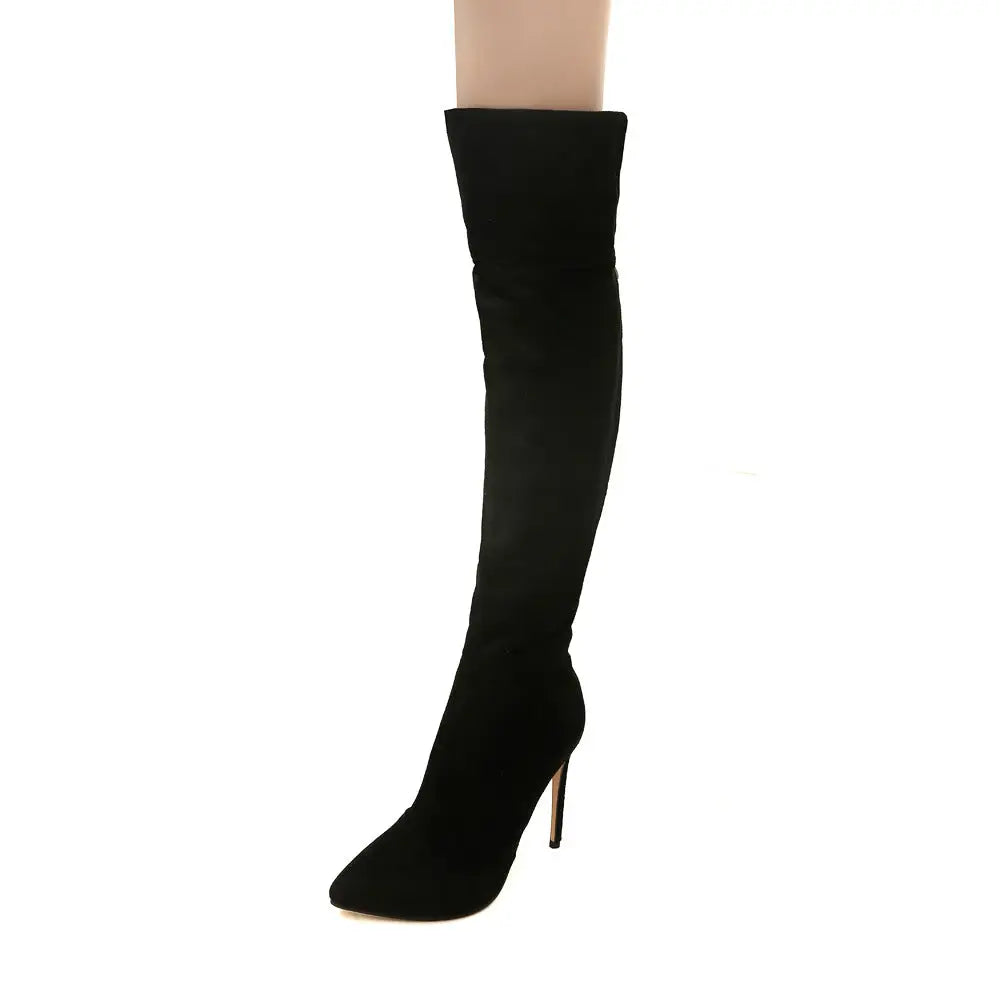 Stiletto Heel Pointed Toe 32-46 Size Over The Knee Boots Beyond Trends Hub