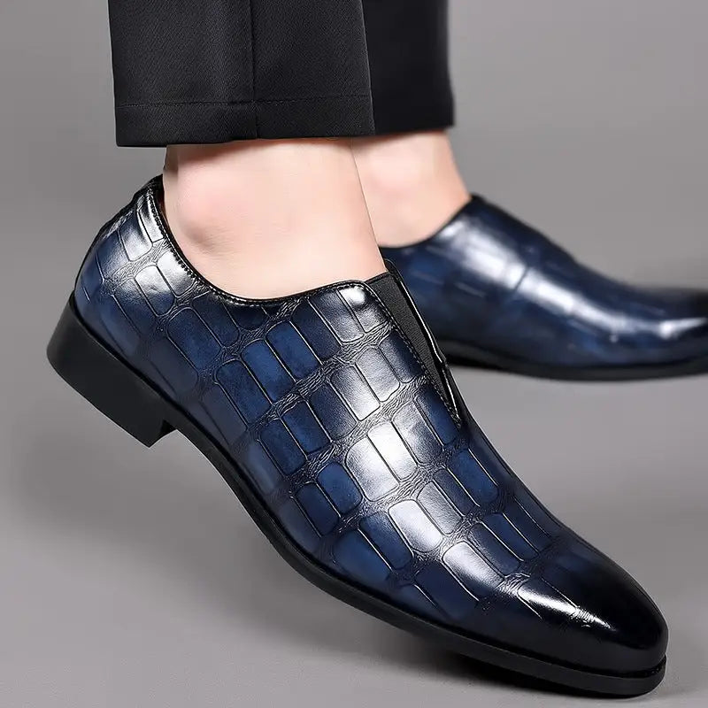 Stone Pattern Casual Leather Shoes Breathable Slip On Beyond Trends Hub