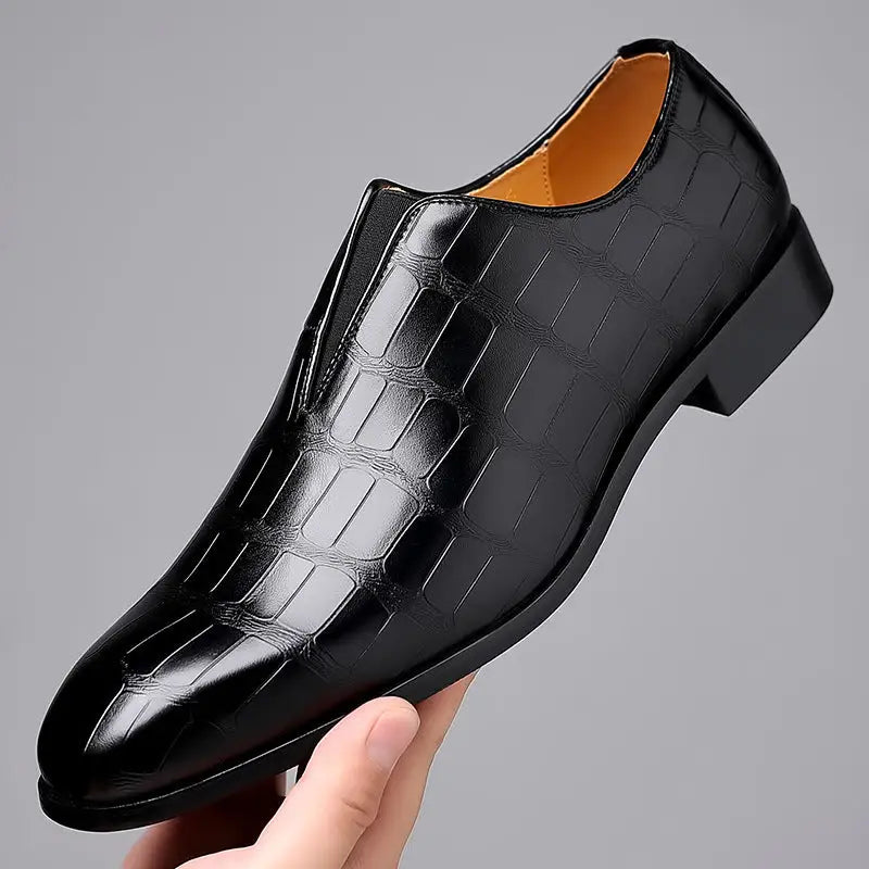 Stone Pattern Casual Leather Shoes Breathable Slip On Beyond Trends Hub