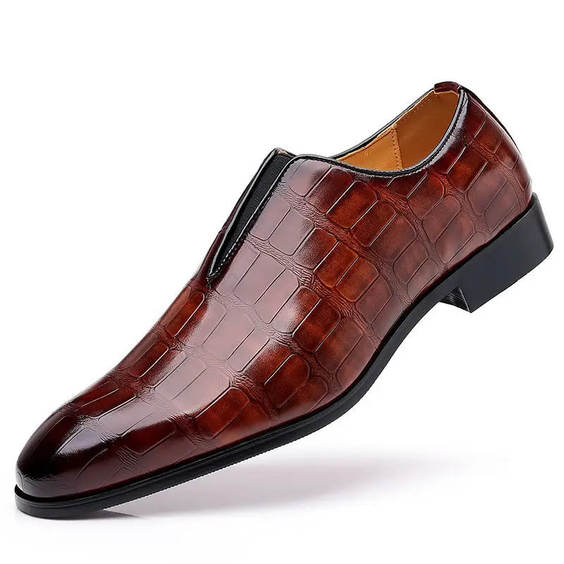 Stone Pattern Casual Leather Shoes Breathable Slip On Beyond Trends Hub