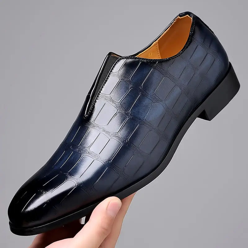 Stone Pattern Casual Leather Shoes Breathable Slip On Beyond Trends Hub
