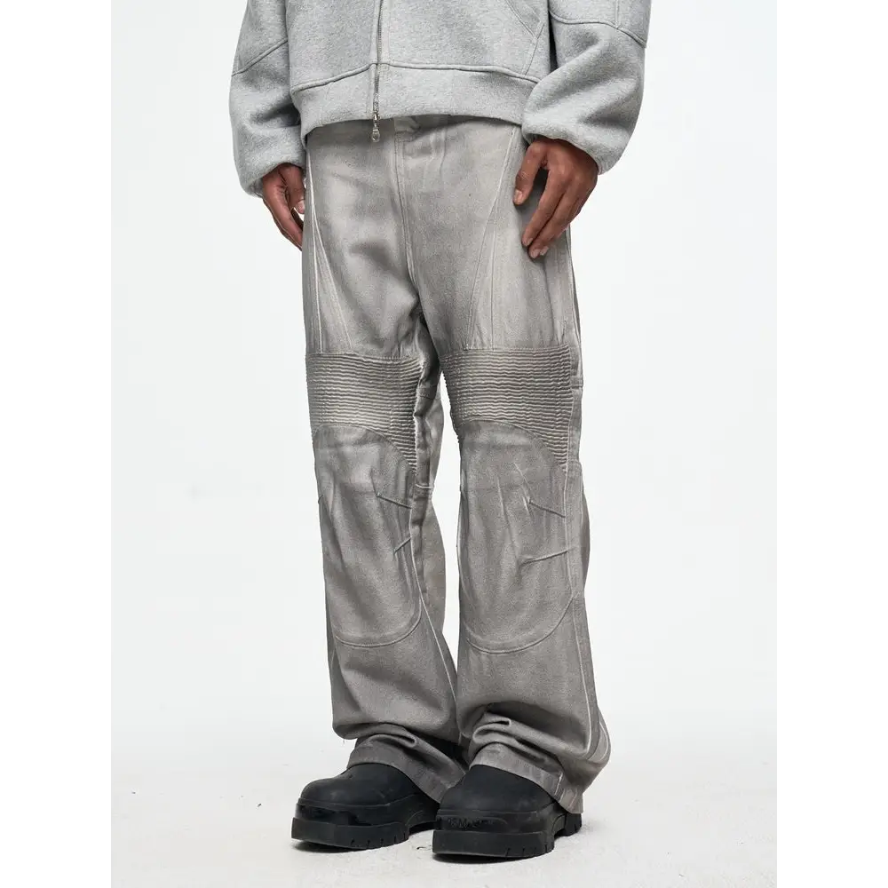 Straight Cargo Loose Trousers For Men - Dirty White / M
