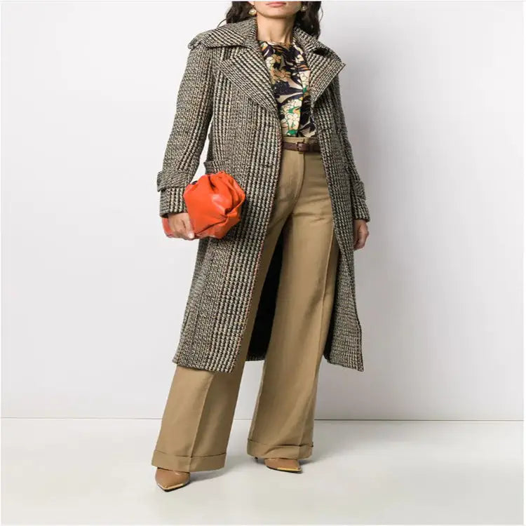 Straight-Leg Curled Suit Trousers With Big Trousers Ladies Trousers