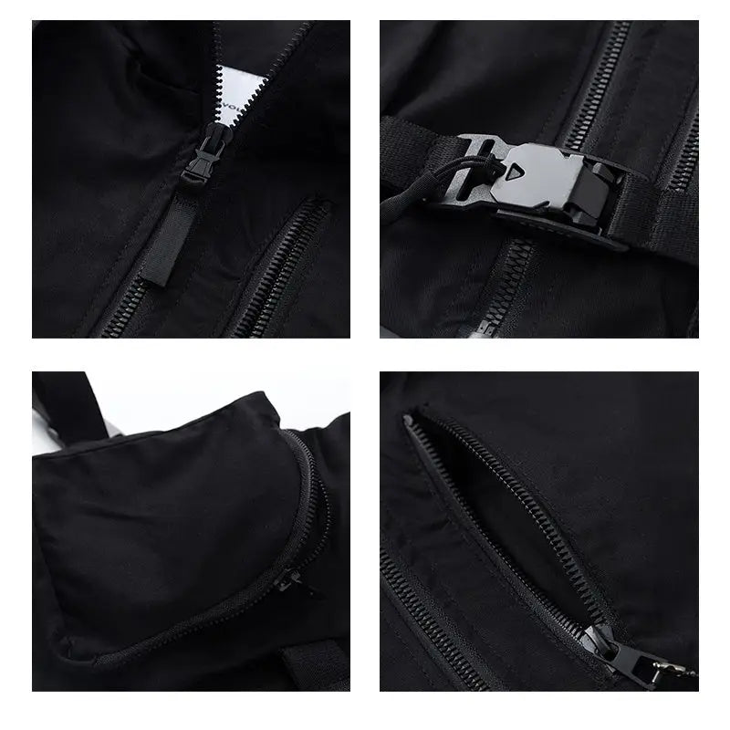 Street Fashion Brand Functional Wind Short Tooling Vest Men And Women Summer Multi-Pocket Wild Zipper Stand-Up Collar Sleeveless Waistcoat Beyond Trends Hub
