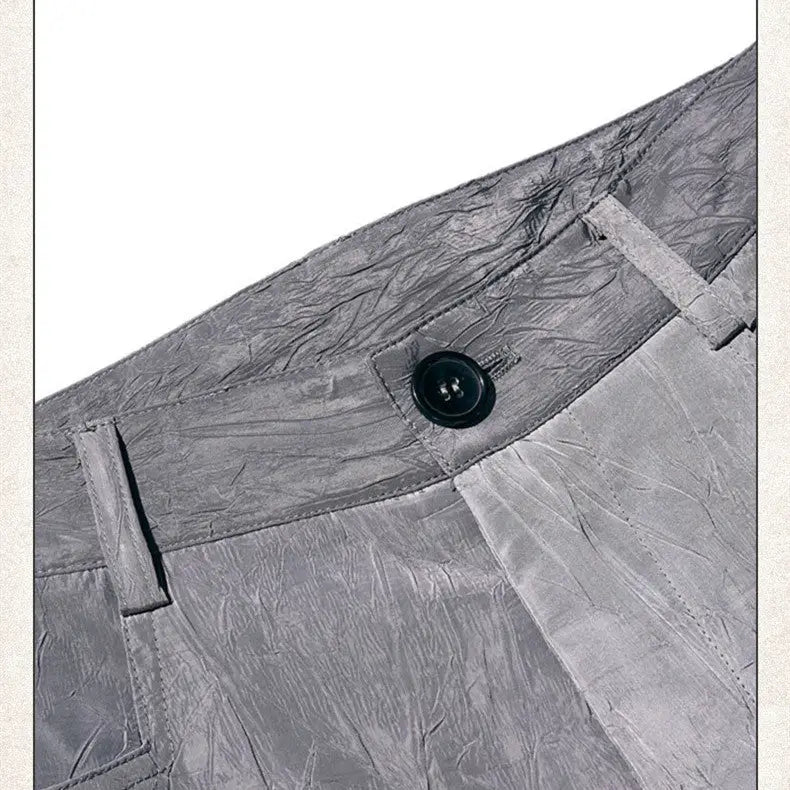Street Pleated Texture Stitching Trousers For Men And Women
