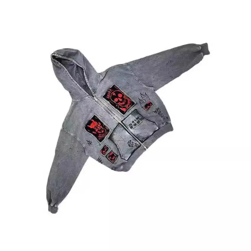 Street Retro Y2g Men’s And Women’s Devil Print Sweater
