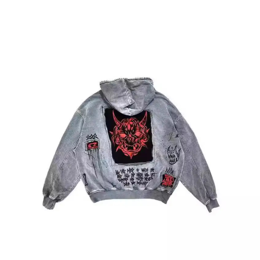 Street Retro Y2g Men’s And Women’s Devil Print Sweater