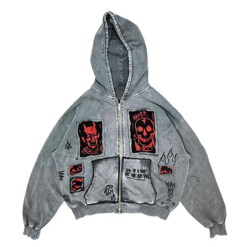 Street Retro Y2g Men’s And Women’s Devil Print Sweater