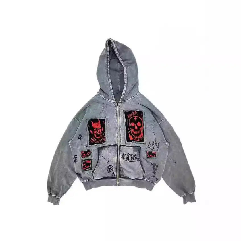 Street Retro Y2g Men’s And Women’s Devil Print Sweater