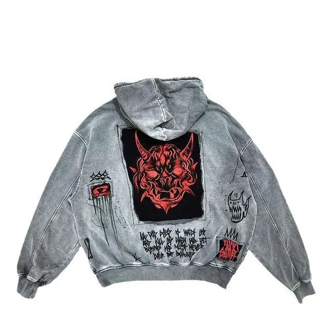 Street Retro Y2g Men’s And Women’s Devil Print Sweater