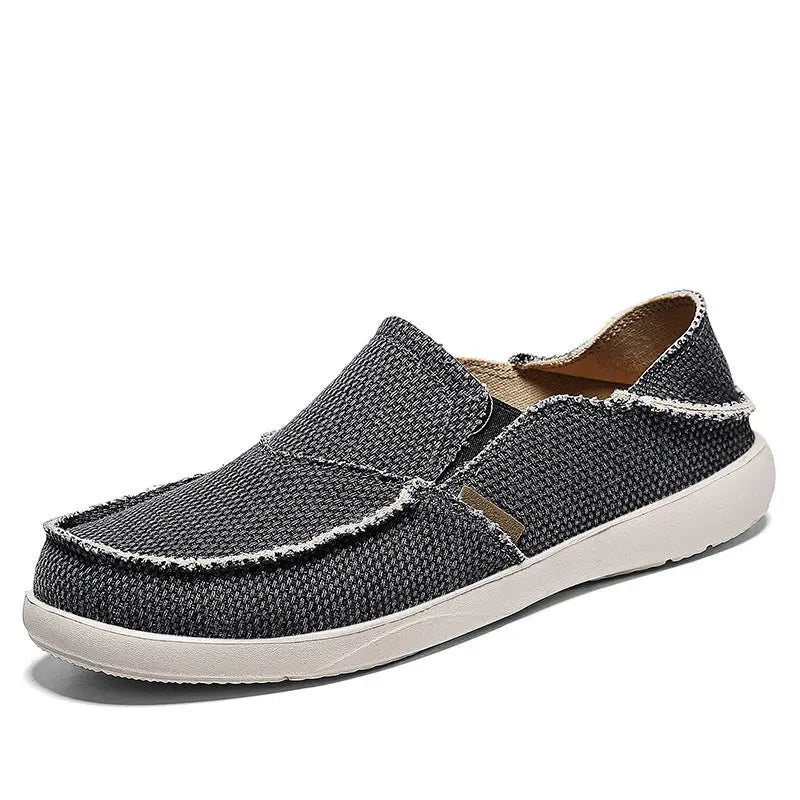 Stretch Strap Breathable Lightweight Canvas Shoes - Black And Gray / 39