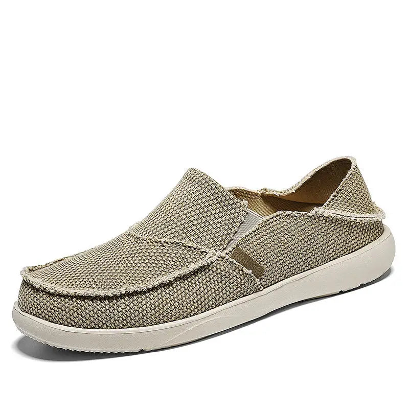 Stretch Strap Breathable Lightweight Canvas Shoes - Khaki / 39