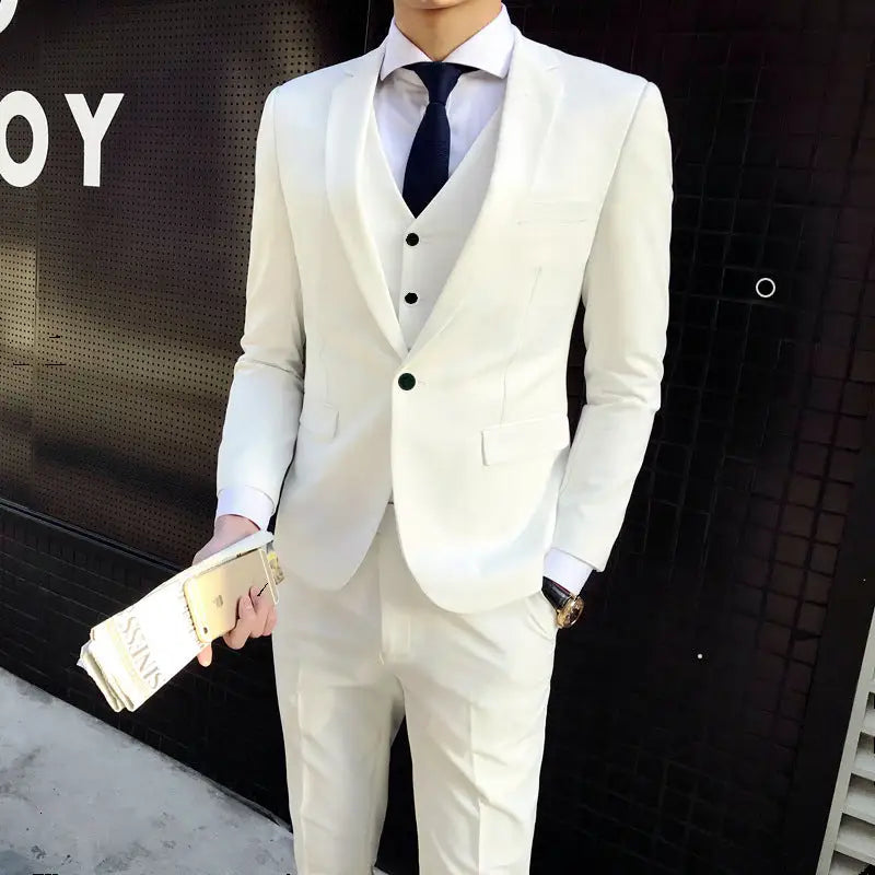 Suit Business Professional Formal Wear Slim Fit Men - White / S