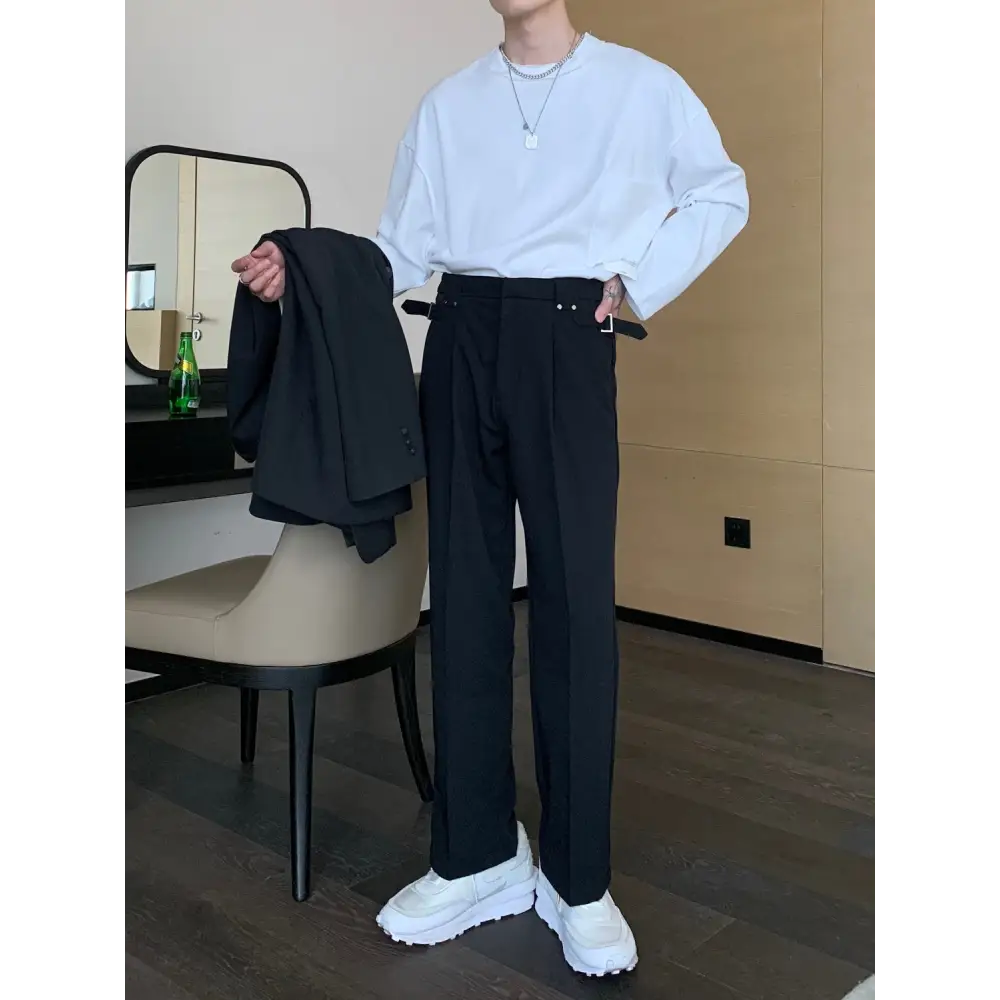 Suit Trousers Men’s Formal Wear Casual Trousers Men’s Straight Trousers Men’s Solid Color Trousers Men
