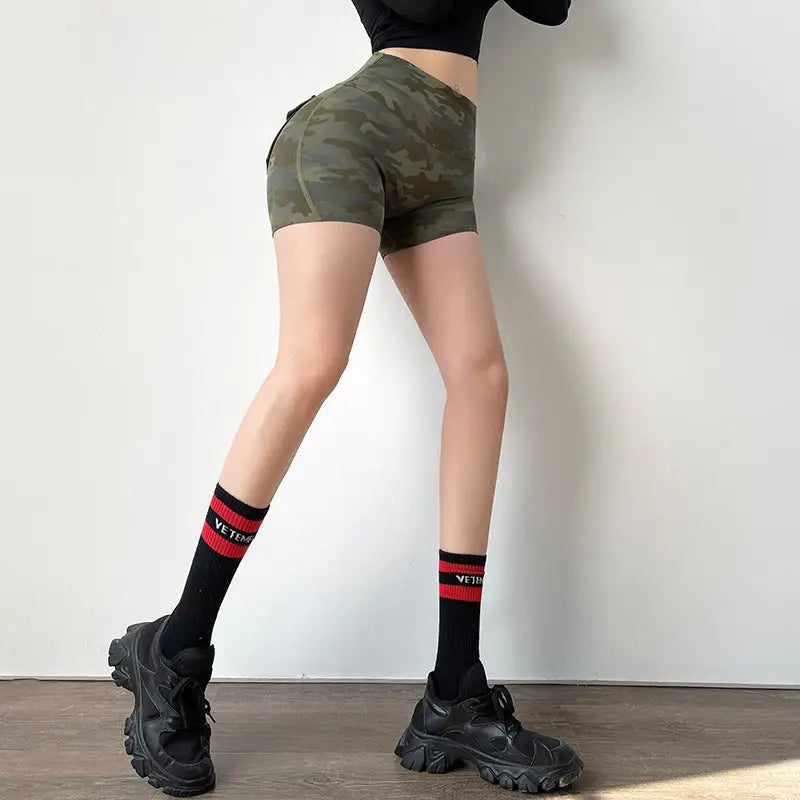 Summer Camouflage Workwear Pocket Fitness Shorts For Women Beyond Trends Hub