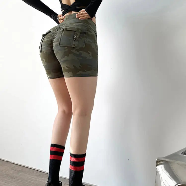 Summer Camouflage Workwear Pocket Fitness Shorts For Women Beyond Trends Hub
