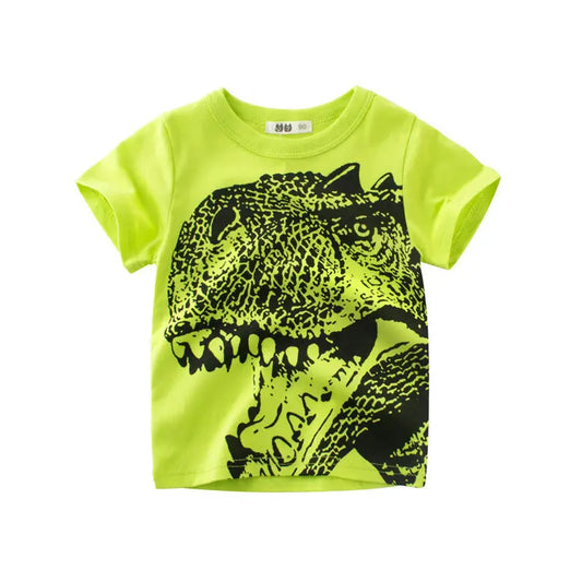 Summer Children’s Short Sleeve T Shirt For Boys - Green / 90cm