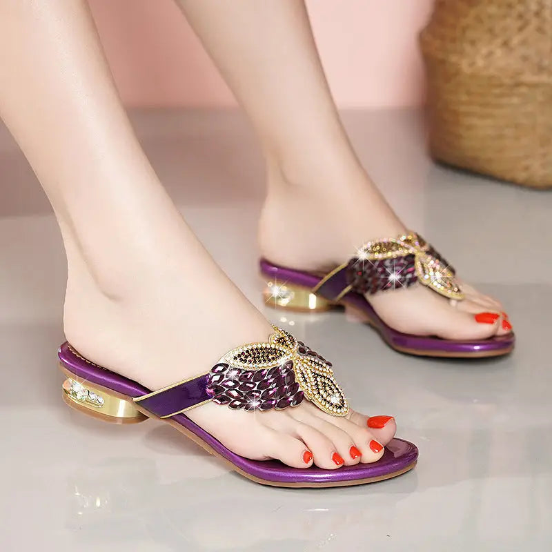 Summer Elegant Women’s Casual Fashion Trends Slippers - Purple / 35