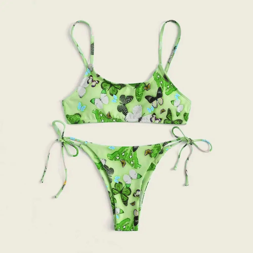 Summer Flowers Print Bikini Sexy Beach Swimming Suit Fashion Push Up Swimsuit Womens Clothing - Beyond Trends Hub 