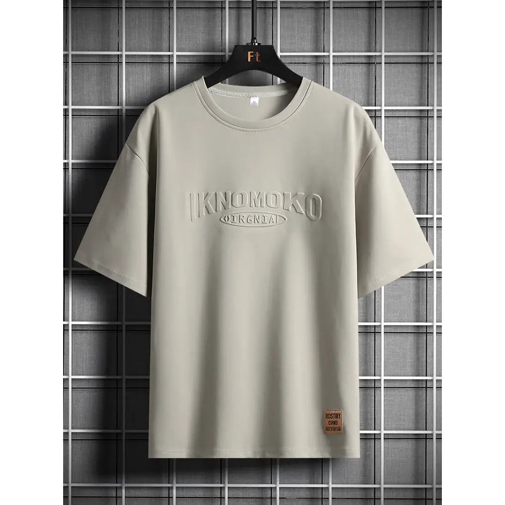 Summer New Loose Plus Size Cotton Short-sleeved T-shirt Men