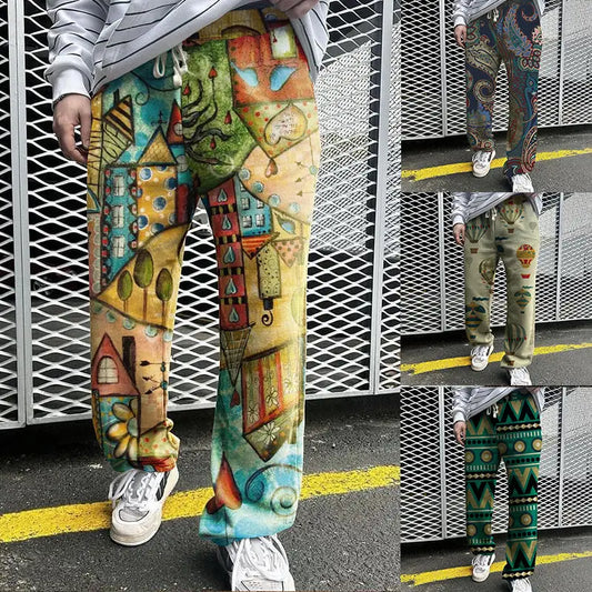 Summer Print Loose Trousers For Men