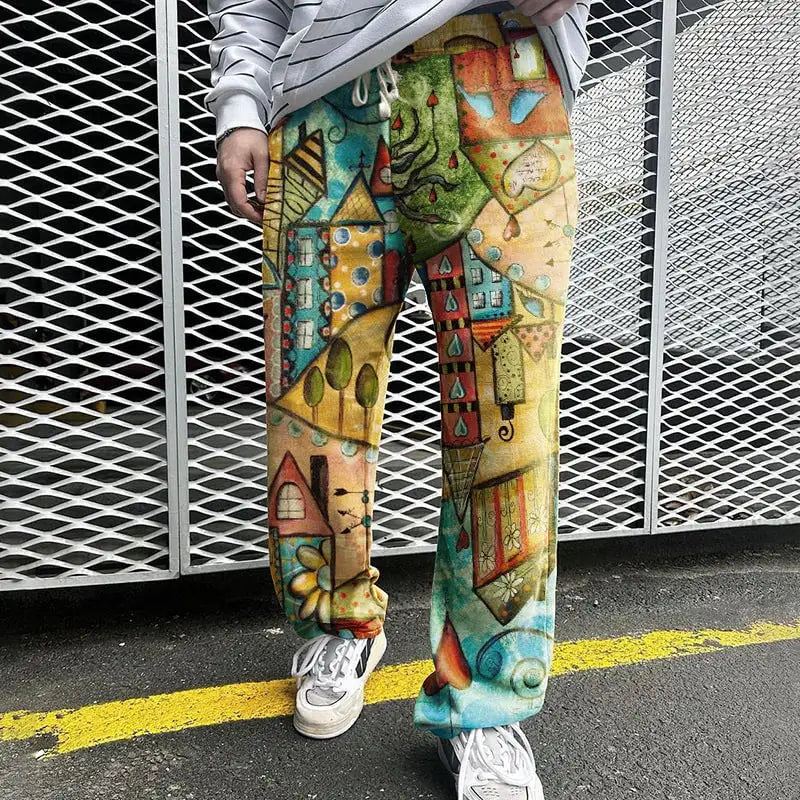 Summer Print Loose Trousers For Men - YYS5 / S