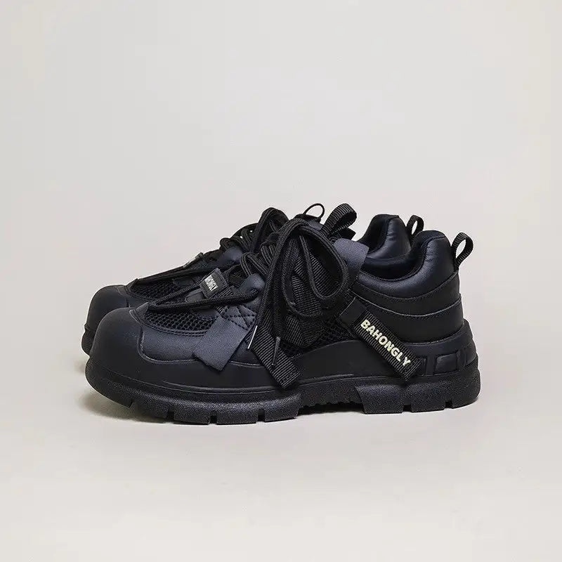 Super Hot Mech Style Authentic Leather Clunky Sneakers Beyond Trends Hub