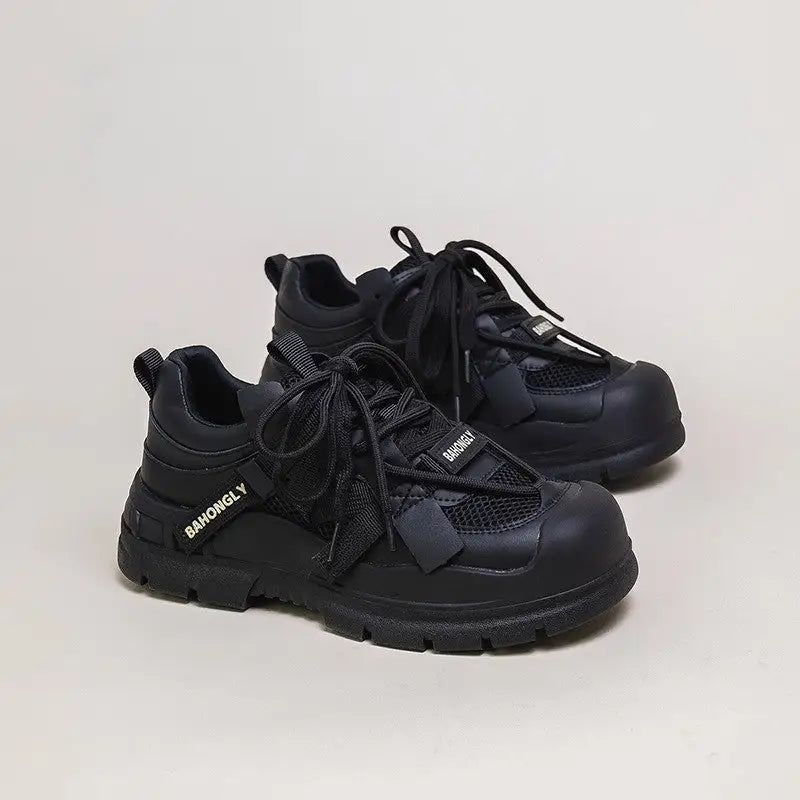Super Hot Mech Style Authentic Leather Clunky Sneakers Beyond Trends Hub