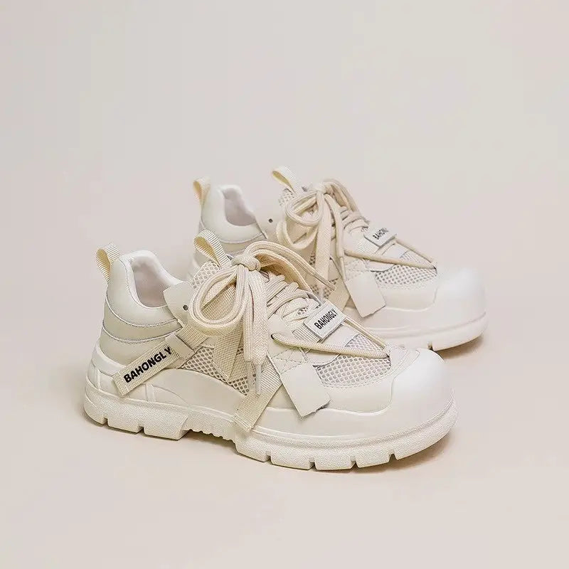 Super Hot Mech Style Authentic Leather Clunky Sneakers Beyond Trends Hub
