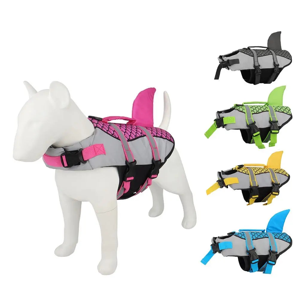Swim Pet Dog Life Jacket Vest Clothes Life Vest Collar Harness Pets Swimming Summer Swimwear Scales Shark Pet Products Beyond Trends Hub