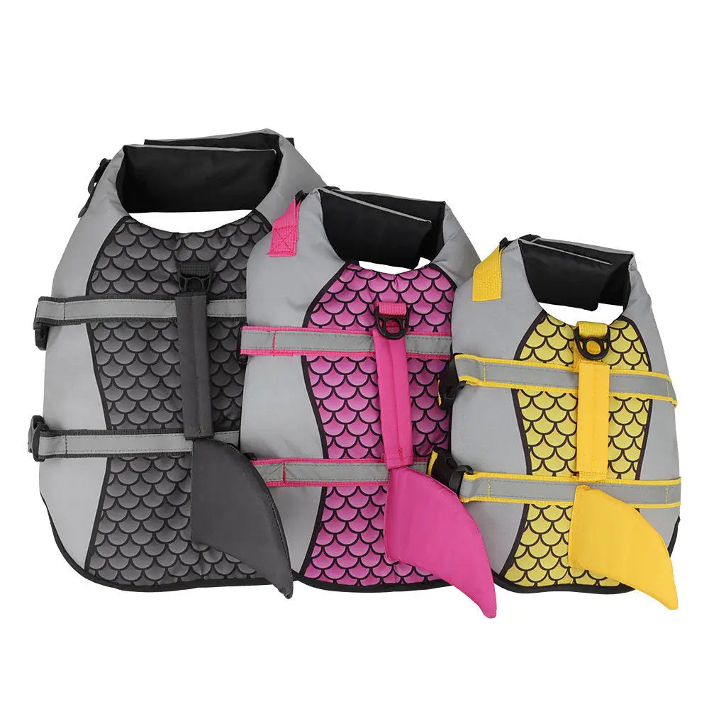 Swim Pet Dog Life Jacket Vest Clothes Life Vest Collar Harness Pets Swimming Summer Swimwear Scales Shark Pet Products Beyond Trends Hub
