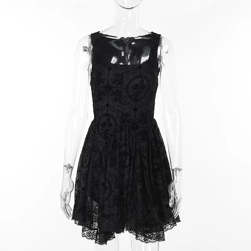 Temperament Bandage A- Line Dress Women - Black / S