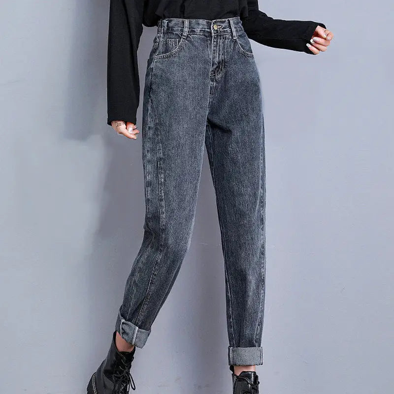 Temperament Stretch Jeans Women Fall and Winter High Waist Was Thin Beyond Trends Hub